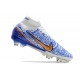 Scarpa Nike Air Zoom Mercurial Superfly IX Elite SG Bianco Blu Oro