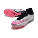 Scarpa Nike Air Zoom Mercurial Superfly IX Elite SG XXV Argento Metallico Rosa Hyper Nero