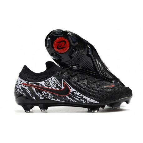 Scarpe Nike Phantom GX II Elite FG Nero Bianco Rosso