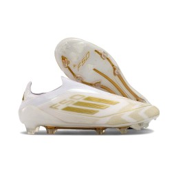 Adidas Scarpa F50 Elite Senza Lacci FG Ftwr Bianco Oro Met Ftwr Bianco