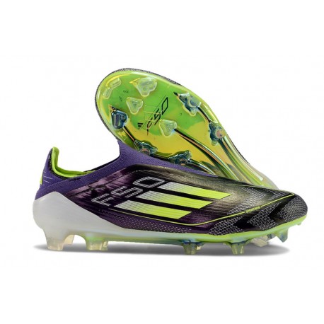 Adidas Scarpa F50 Elite Senza Lacci FG Ftwr Bianco Rosso Solare Blu Lucido