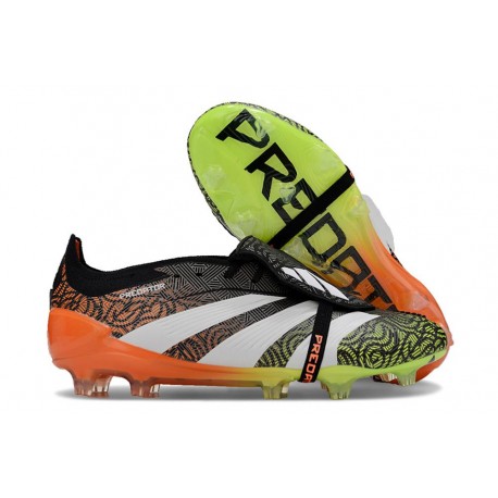 Scarpe adidas Predator 24 Elite FT FG Nero Bianco Arancione Verde