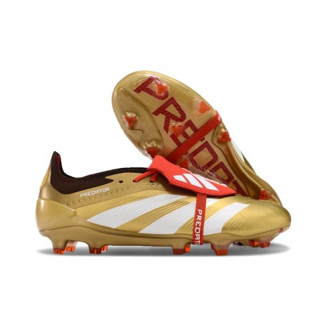 Scarpe adidas Predator 24 Elite FT FG Oro Met Bianco Rosso