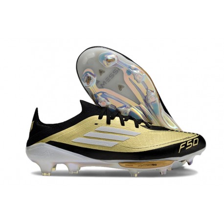 adidas F50+ Elite FG Nuovo Oro Met Nero Bianco