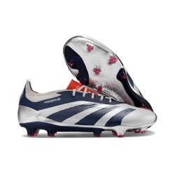 Scarpa adidas Predator 24 Elite FG Argento Nero Rosso