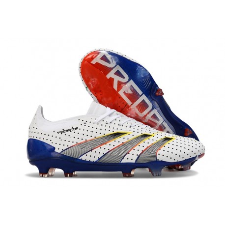 Scarpa adidas Predator 24 Elite FG Bianco Gris Blu Rosso