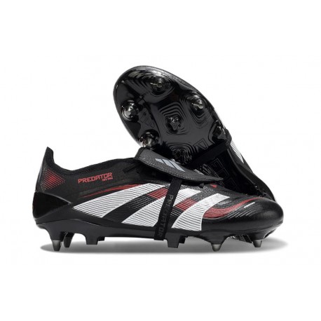 Scarpa Adidas Predator Elite Tongue FG Nero Grigio 4 Rosso Lucido