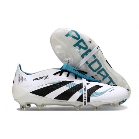 Scarpa Adidas Predator Elite Tongue FG Bianco Nero Ciano 