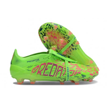 Scarpa Adidas Predator Elite Tongue FG Limone Lucido Rosa Lucido Blu Fusion