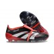 Scarpa Adidas Predator Elite Tongue FG Nero Bianco Rosso Vivido