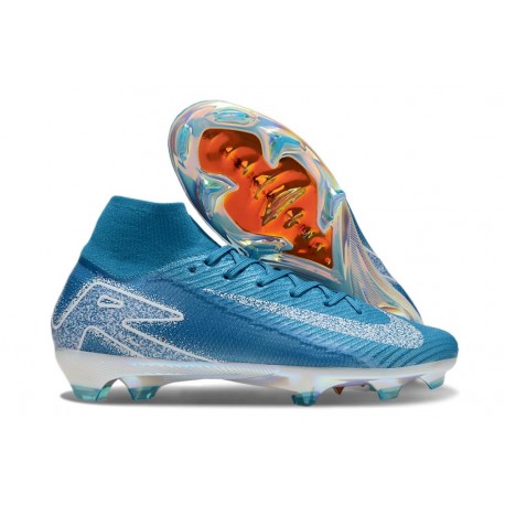 Nike Air Zoom Mercurial Superfly 10 Elite FG Blu Bianco