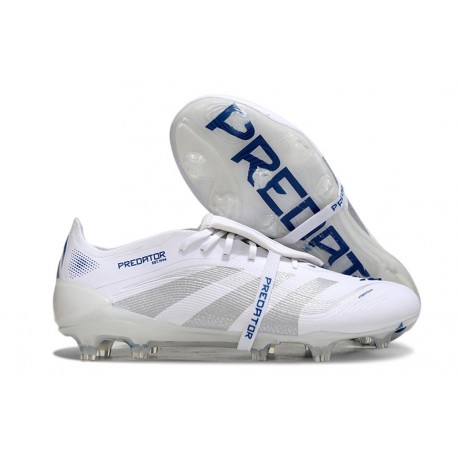 Adidas Predator Elite Tongue FG Bianco Argento Metallico Royal Acceso