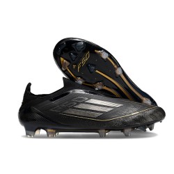 Adidas Scarpa F50 Elite Senza Lacci FG Nero Core Ferro Metallizzato Oro Met