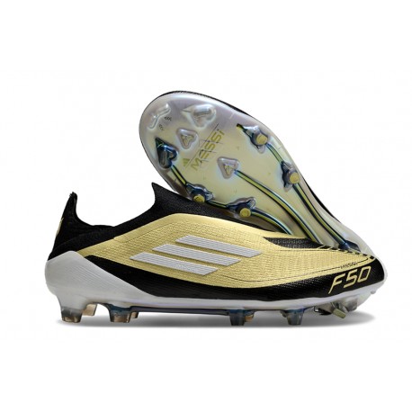 Adidas Scarpa F50 Elite Senza Lacci FG Oro Met Nero Bianco