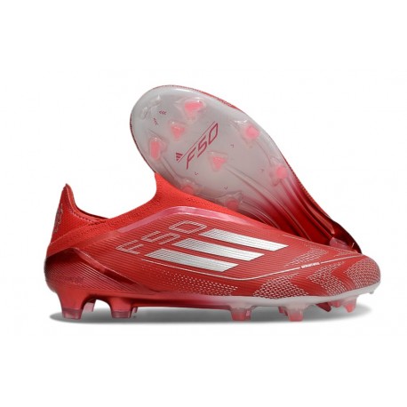 Adidas Scarpa F50 Elite Senza Lacci FG Rosso Argento