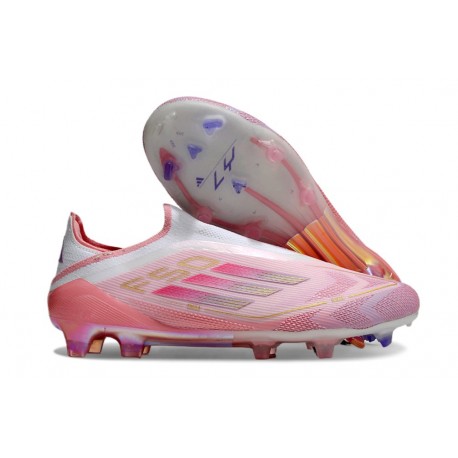 Adidas Scarpa F50 Elite Senza Lacci FG Rosa Bianco