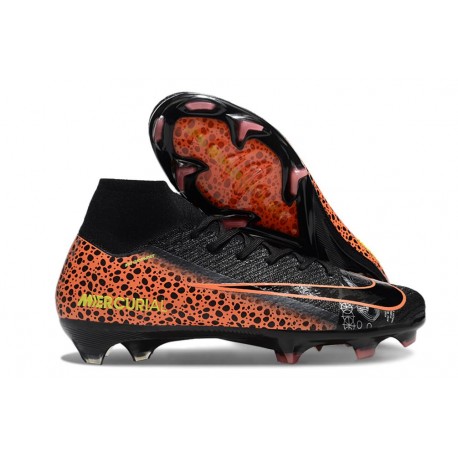 Nike Air Zoom Mercurial Superfly 10 Elite FG Nero Arancione Giallo