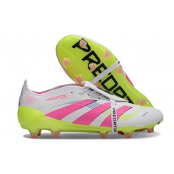 Scarpa Adidas Predator Elite Tongue FG Bianco Rosa Lucido Limone Lucido