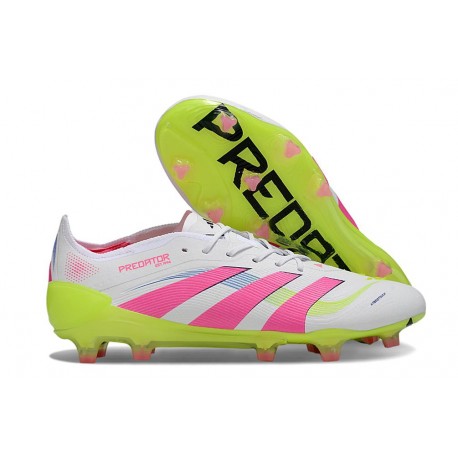 adidas Predator Elite FG Scarpe da Calcio Bianco Rosa Lucido Limone Lucido