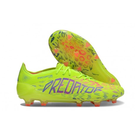 adidas Predator Elite FG Scarpe Limone Lucido Rosa Lucido Blu Fusion