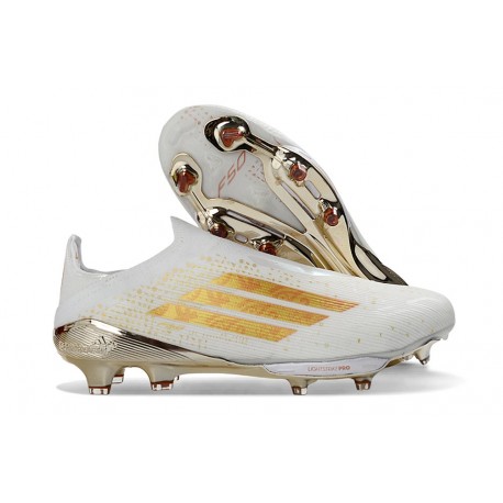 Scarpa da Calcio adidas F50+ Laceless Elite FG Bianco Oro