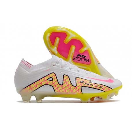 Scarpe Nike Zoom Mercurial Vapor XV Elite FG Bianco Giallo Rosa