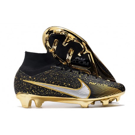 Scarpe Nike Mercurial Superfly 9 Elite FG Nero Argento Oro